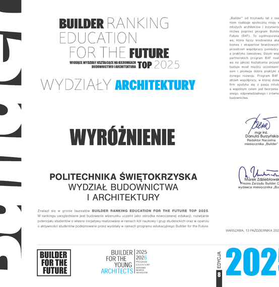 Certyfikat dla Wydziału