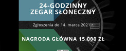 Konkurs architektoniczny "24-godzinny zegar słoneczny". Zgłoszenia do 14.03.2021. Nagroda główna 15 000 zł.