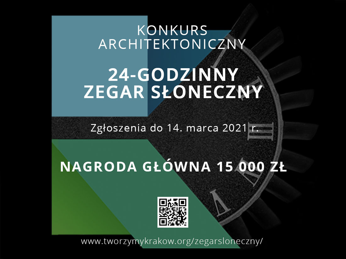 Konkurs architektoniczny "24-godzinny zegar słoneczny". Zgłoszenia do 14.03.2021. Nagroda główna 15 000 zł.