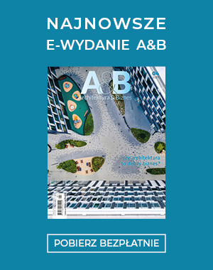 Okładka magazynu "Architektura & Biznes" z hasłem "Najnowsze e-wydanie".
