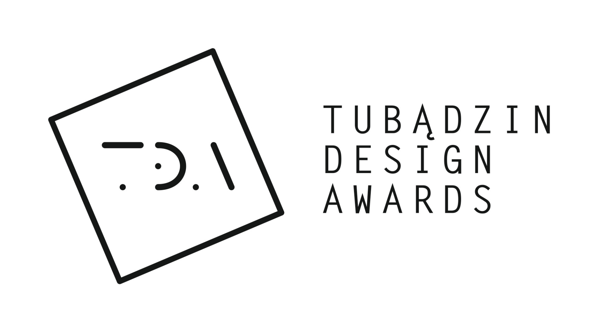 Logo z symbolem i napisem "TUBĄDZIN DESIGN AWARDS". Kontekst: wydarzenie branżowe.