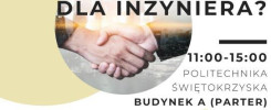Plakat informuje o konsultacjach z doradcą zawodowym dla inżynierów, które odbędą się 20 kwietnia 2022 r.
