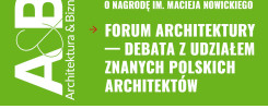 Zaproszenie na finał konkursu i debatę o architekturze z udziałem znanych architektów.