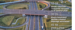 Okładka magazynu "Buduj z Głową" z 4/2020. Widok z lotu ptaka na węzeł autostradowy.