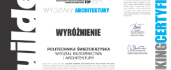 Dyplom wyróżnienia dla Politechniki Świętokrzyskiej, Wydziału Budownictwa i Architektury w rankingu Builder Ranking Education