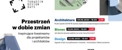 Grafika promuje cykl livestreamów "Przestrzeń w dobie zmian" dla projektantów i architektów.