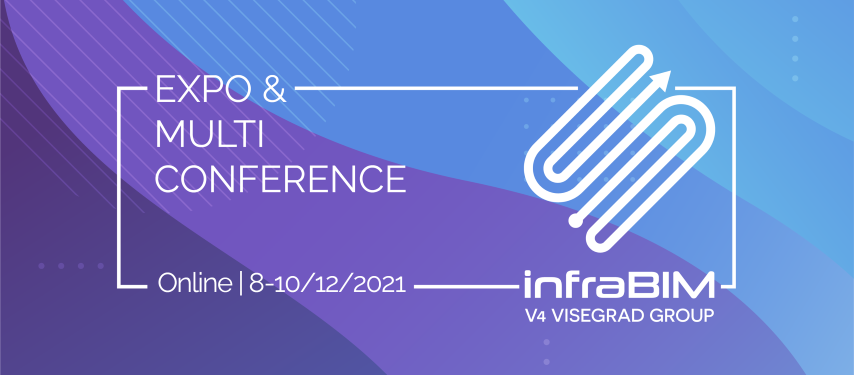 EXPO & MULTI CONFERENCE online 8-10/12/2021. Logo infraBIM V4 VISEGRAD GROUP.