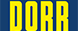 Niebieskie tło z żółtym napisem "PORR". Logo firmy budowlanej.