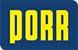 Niebieskie tło z żółtym napisem "PORR". Logo firmy budowlanej.