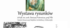 Wystawa rysunków "Historyczny plener po starych Kielcach" w holu budynku A, 6.11-31.12.2023.