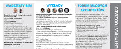 Plakat zaprasza na Dzień Młodego Architekta 14 marca 2018 w Warszawie.