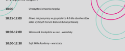 Plakat informuje o XII Ogólnopolskich Targach Pracy, Kariery i Rozwoju w Targach Kielce 16.04.2018.