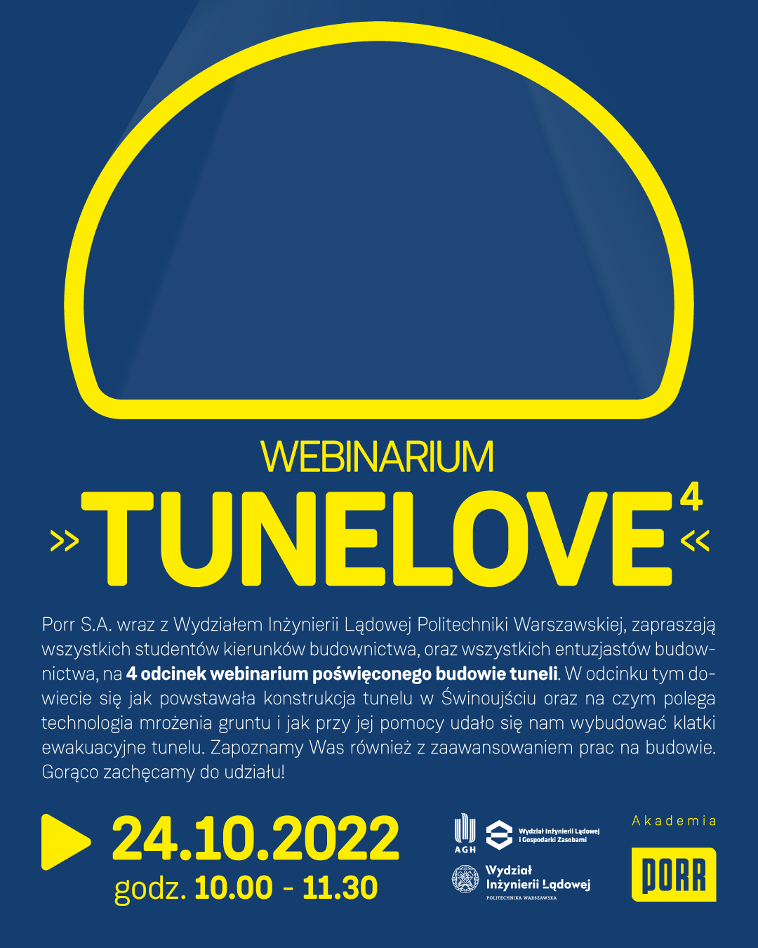 Webinarium "TUNELOVE" o budowie tuneli w Świnoujściu. 24.10.2022, 10.00-11.30.